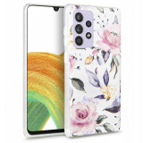 Husa Tech-Protect Floral Samsung Galaxy A33 5G alb