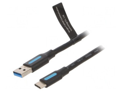 Cablu USB 3.0 A la C, 2m, Negru foto