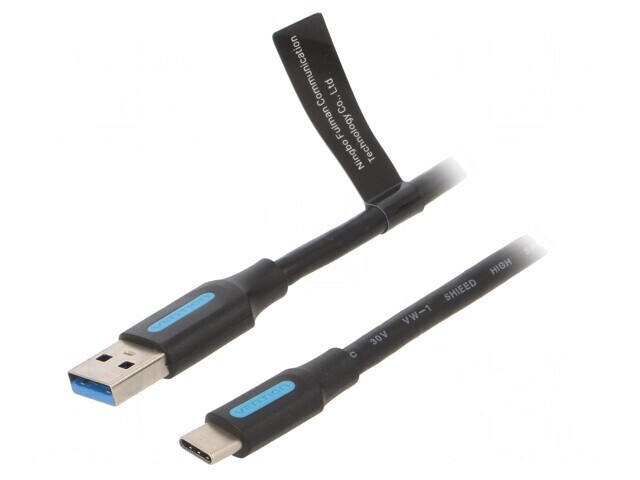 Cablu USB 3.0 A la C, 2m, Negru