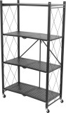 Raft metalic pliabil cu roti Racks RAW4T, 4 polite, 127x72x34 cm