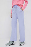 Cumpara ieftin United Colors of Benetton pantaloni de trening din bumbac culoarea violet, neted