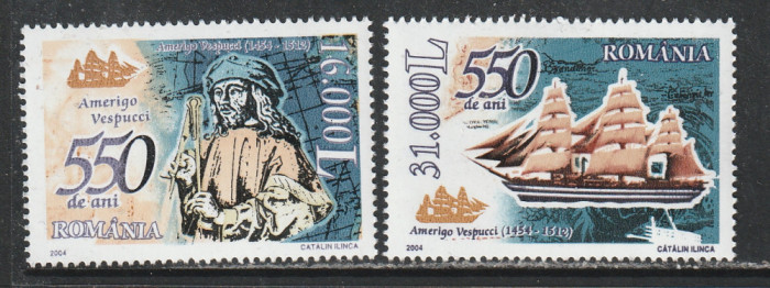 Romania 2004 - #1627 550 de Ani de la Nasterea lui Amerigo Vespucci 2v MNH