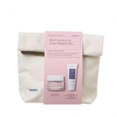 Rutina de noapte KORRES pentru un ten super radiant - Cremă de noapte Apothecary Wild Rose 40ml și Demachiant cremă spumantă cu iaurt grecesc 20ml
