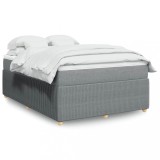 Cumpara ieftin Pat box spring cu saltea, gri deschis, 140x190 cm, textil