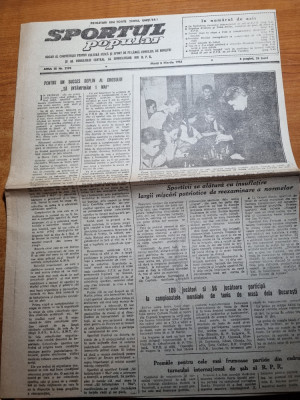 sportul popular 3 martie 1953-fotbal casa armatei craiova-cca,schi la pitesti foto