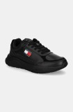 Tommy Jeans sneakers din piele TJM RUNNER FULL LEATHER ESS culoarea negru, EM0EM01445