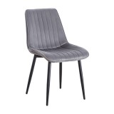 Scaun living AB176, catifea, picioare metalice, 88x47x42 cm, sarcina maxima 100 kg, gri
