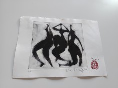 HARRY GUTTMAN, LITOGRAFIE ORIGINALA &quot;CELE TREI GRATII&rdquo; SEMNATA STAMPILATA/ EXEMPLAR DE AUTOR