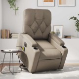 vidaXL Fotoliu electric masaj rabatabil cu ridicare, cappuccino