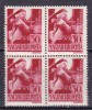 UNGARIA 1944 SFANTA MARGARETA A UNGARIEI BLOC DE 4 TIMBRE MNH, Nestampilat