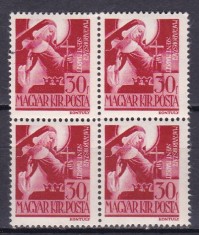 UNGARIA 1944 SFANTA MARGARETA A UNGARIEI BLOC DE 4 TIMBRE MNH