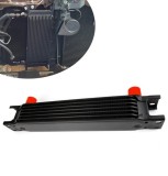 Radiator universal de ulei din aluminiu, 7 randuri, pentru motor si transmisie, 300 x 50 x 46 mm, -AN10 37 , negru