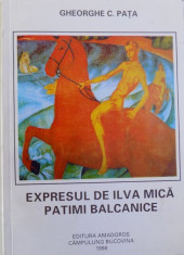 EXPRESUL DE ILVA MICA / PATIMI BALCANICE ( PROZA SCURTA SI ESEURI ) de GHEORGHE C. PATA , 1998 , DEDICATIE* foto