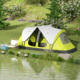 Cumpara ieftin Outsunny Cort de Camping cu 2 Dormitoare pentru 6-8 Persoane