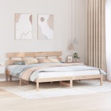 vidaXL Cadru de pat cu tăblie 180x200 cm din lemn masiv de pin