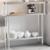 VidaXL Masă bucătărie cu raft superior, 110x30x120 cm, oțel inoxidabil