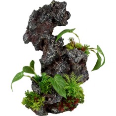 DECOR ACVARIU PETRA MARE ROCA SI PLANTE 19X15X31 CM 410120 foto