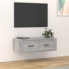 Dulap TV suspendat, gri sonoma, 80x36x25 cm, lemn prelucrat