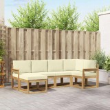 vidaXL Set de canapele de exterior 6 pcs Alb și crem Poliester 3387864