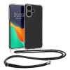 Husa Kwmobile pentru Xiaomi Redmi Note 13 Pro Plus 5G, Transparent/Negru, Silicon, KWM000020MU001C, Textil, Carcasa