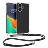 Husa Kwmobile pentru Xiaomi Redmi Note 13 Pro Plus 5G, Transparent/Negru, Silicon, KWM000020MU001C, Textil, Carcasa