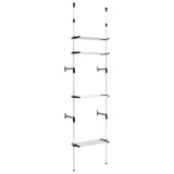 Cumpara ieftin Sistem de sifonier telescopic cu rafturi, aluminiu