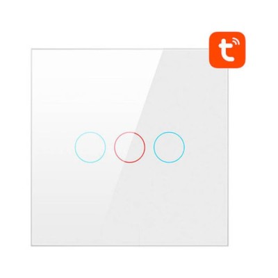 Intrerupator touch, LZTS02-EU-W3, Avatto, ABS, 10 A, 86 x 86 x 33 mm, Alb - Nu necesita nul foto