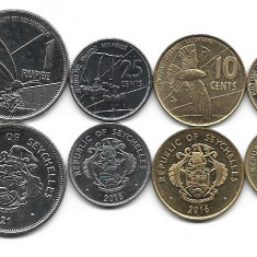 Seychelles lot 4 monede: 5 cents, 10 cents, 25 cents, 1 Rupee