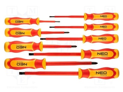 Kit șurubelnițe izolate NEO TOOLS, 9 piese, PH, Plată, Pozidriv, 1kV AC foto