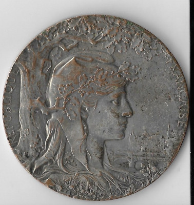 Medalie Exposition Universelle Internationale 1900 - Franta, 106 g, argintata foto