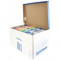 Container Arhivare cu Deschidere Superioara, 370x558x315 mm, Albastru, Containere Arhivare DONAU, Capacitate 6 Bibliorafturi