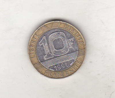 bnk mnd Franta 10 franci 1991 bimetal foto