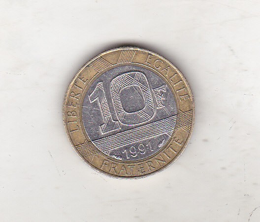 bnk mnd Franta 10 franci 1991 bimetal