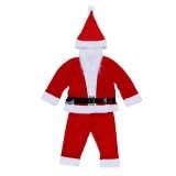 Costum mos craciun pentru baiat 1-3 ani, 5 piese, rosu