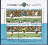 San Marino 1990 - Cupa Mondială de fotbal - Italia, Bloc, MNH