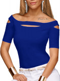 Oco Femei &#039;80 Off Shoulder Topuri M&acirc;necă scurtă Casual Loose Fit Bluză tricou