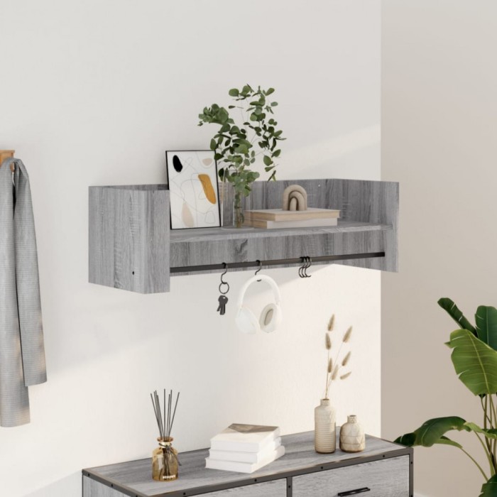 vidaXL Raft de perete, gri sonoma, 100x35x30,5 cm, lemn prelucrat 848463