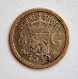 moneda argint Indiile Olandeze de est ( Indonesia ) 1/10 gulden 1920 _ km # 311