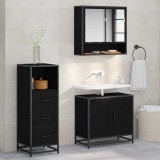 vidaXL Set de mobilier pentru baie 3 pcs Stejar negru 65 x 33 x 60 cm 3402446