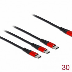 Cablu de incarcare USB-C la 3 x USB-C T-T 0.3m, Delock 86712