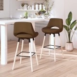 Cumpara ieftin Scaune de bar, 2 buc., maro, material textil