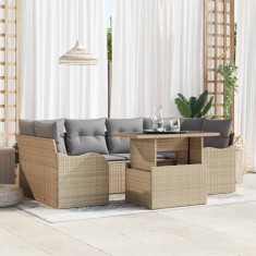 vidaXL Set de canapele pentru grădină 7 pcs Bej 100 x 55 x 73 cm 3357133