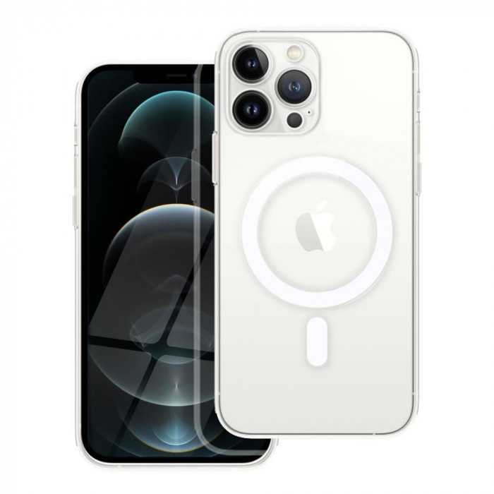 Husa Compatibila cu Apple iPhone 12 Pro Max iberry Silicone MSafe Transparenta