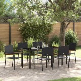 Set de dining pentru grădină 7 piese Negru Rattan Poly