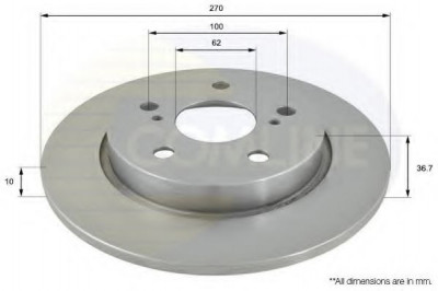 Disc frana TOYOTA COROLLA Limuzina (NRE18, ZRE17, ZRE18, NDE18) (2013 - 2016) COMLINE ADC01146 foto