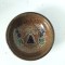Farfurie ceramica decorativa, zgrafitata, femeie in costum popular, 15cm
