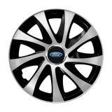Set 4 capace roti Drift exrta silver&amp;black R14 Compatibil Cu Ford, Autohelix MSA