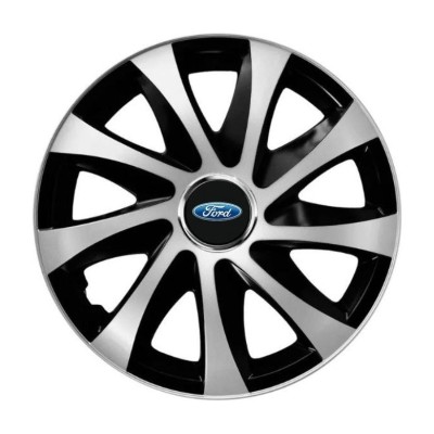 Set 4 capace roti Drift exrta silver&amp;amp;black R15 Compatibil Cu Ford foto