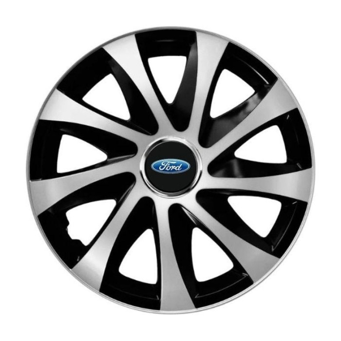 Set 4 capace roti Drift exrta silver&amp;black R15 Compatibil Cu Ford