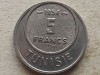 TUNISIA-5 FRANCS 1954, Africa, Cupru-Nichel